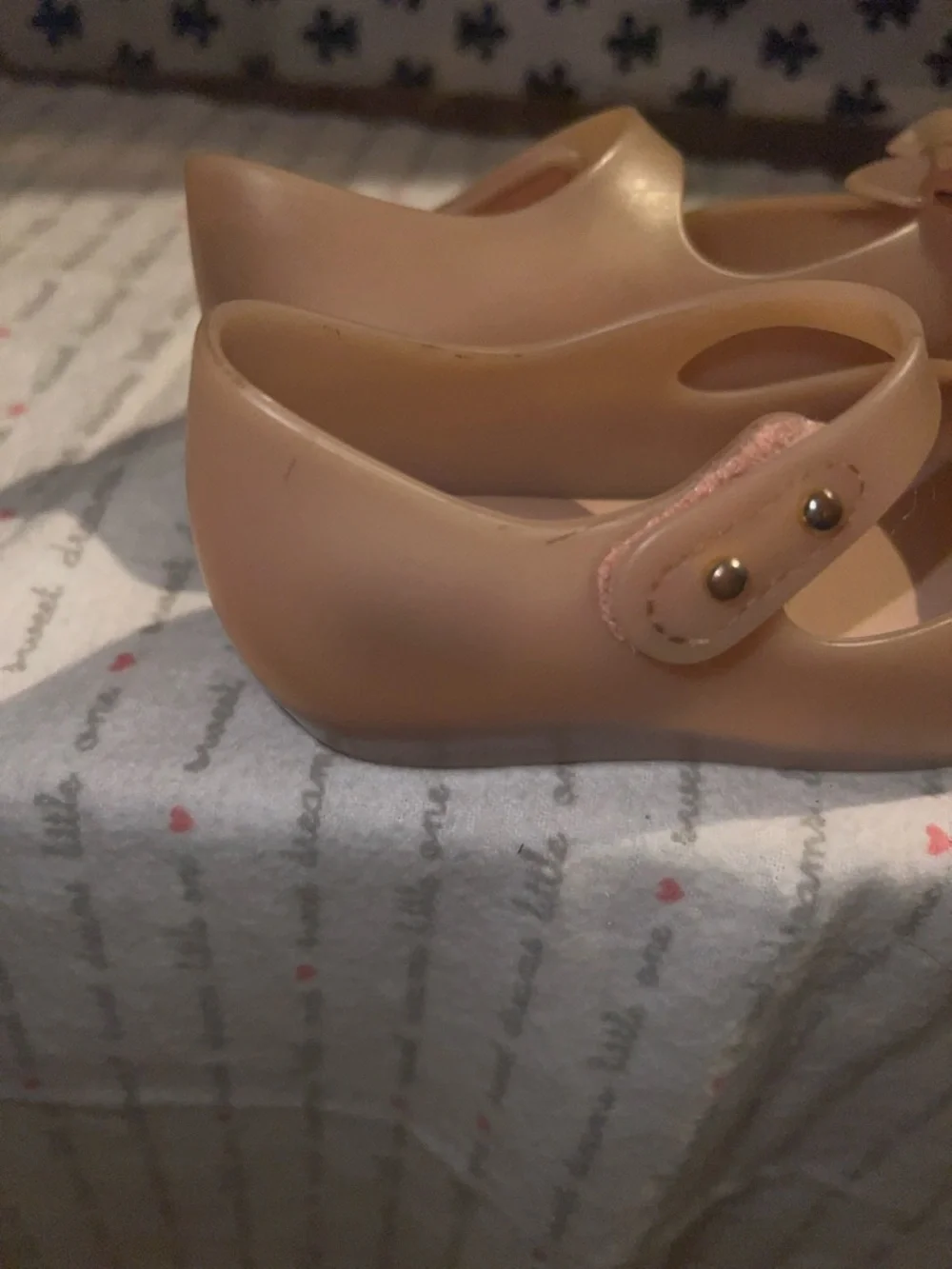 Mini melisaGirls Nude Pink Jelly Mary Jane Flats with Bow